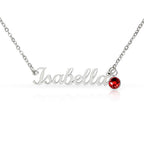To My Daughter Necklace – Personalized Name Necklace with Birthstone, Custom Birthday Gift for Daughter from Mom & Dad with Gift Box