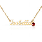 To My Daughter Necklace – Personalized Name Necklace with Birthstone, Custom Birthday Gift for Daughter from Mom & Dad with Gift Box