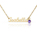 To My Daughter Necklace – Personalized Name Necklace with Birthstone, Custom Birthday Gift for Daughter from Mom & Dad with Gift Box