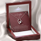 To My Daughter Necklace – You Are Amazing Forever Love Heart Pendant with Message Card & Gift Box