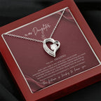 To My Daughter Necklace – You Are Amazing Forever Love Heart Pendant with Message Card & Gift Box