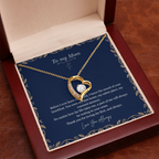 To My Mom Necklace – Forever Love Heart Pendant with Heartfelt Message Card & Gift Box