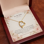 To My Wife Necklace from Husband – Forever Love Heart Pendant with My Best Decision Message Card & Gift Box