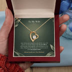 To My Wife Necklace from Husband – Forever Love Heart Pendant with Still Us Message Card & Gift Box