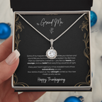 To My Grandma Necklace – Eternal Hope Pendant with Happy Thanksgiving Message Card & Gift Box