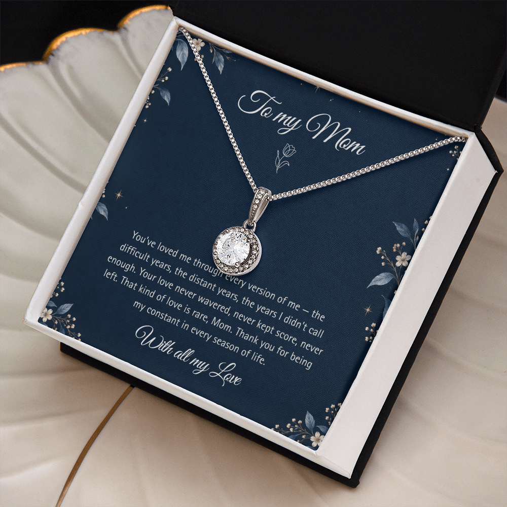 To My Mom Necklace – Eternal Hope Pendant with Heartfelt Message Card & Gift Box