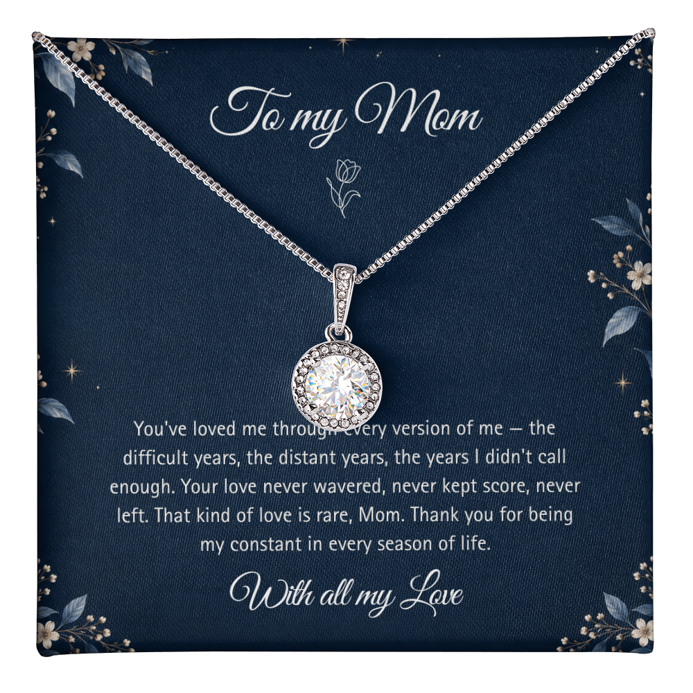 To My Mom Necklace – Eternal Hope Pendant with Heartfelt Message Card & Gift Box