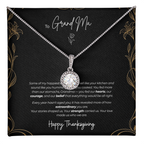 To My Grandma Necklace – Eternal Hope Pendant with Happy Thanksgiving Message Card & Gift Box