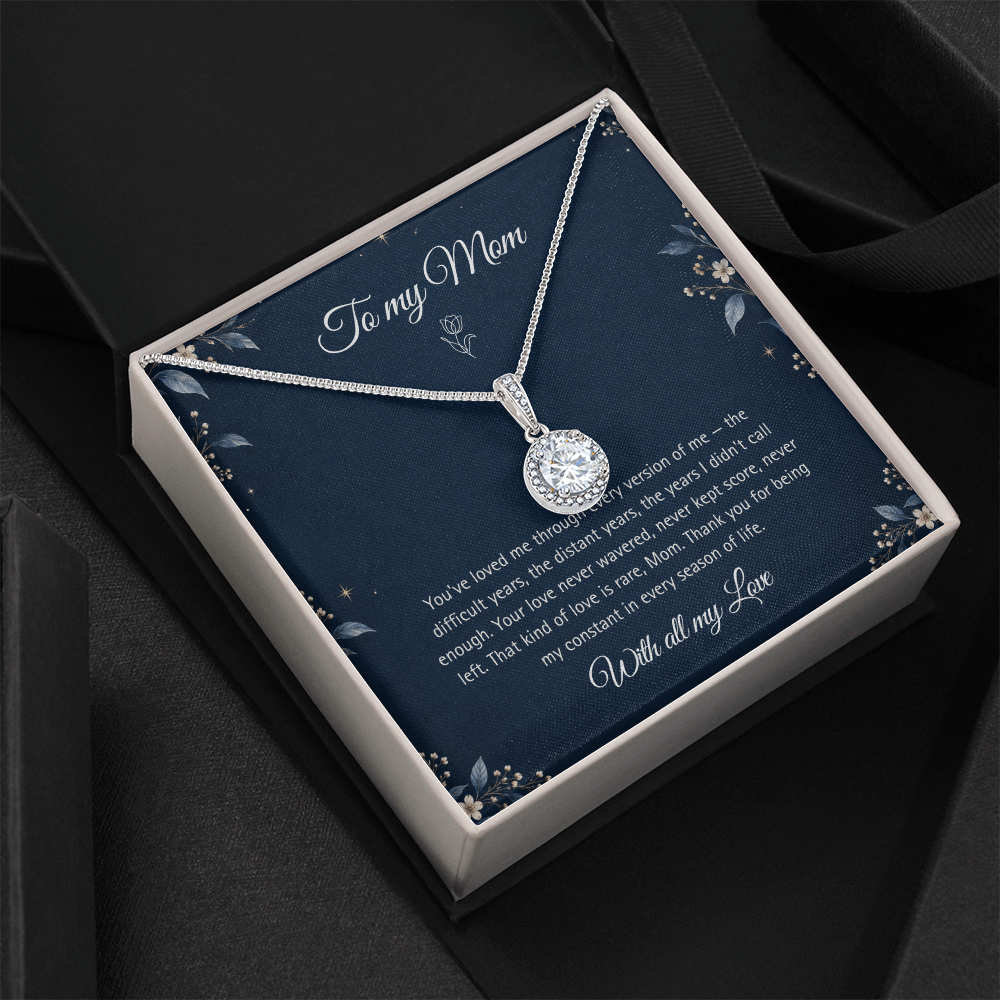 To My Mom Necklace – Eternal Hope Pendant with Heartfelt Message Card & Gift Box
