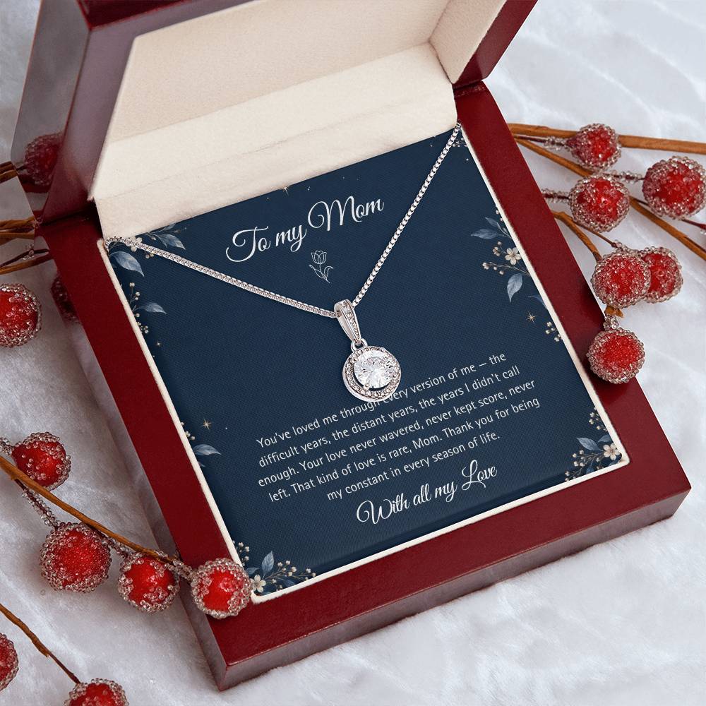 To My Mom Necklace – Eternal Hope Pendant with Heartfelt Message Card & Gift Box
