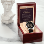 To My Husband Openwork Watch – "Peace Today" Message Card & Luxury Gift Box, Christian Faith Gift for Husband