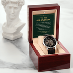 To My Grandson Openwork Watch – "Whole Day" Message Card & Luxury Gift Box, Gift for Grandson