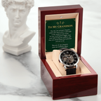 To My Grandson Openwork Watch – "Ordinary Days" Message Card & Luxury Gift Box, Gift for Grandson