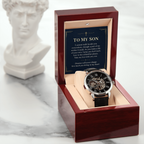 To My Son Openwork Watch – "Belong in My Heart" Message Card & Luxury Gift Box, Christian Faith Gift for Son