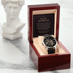 To My Husband Openwork Watch – "Love in Small Things" Message Card & Luxury Gift Box, Christian Faith Gift for Husband
