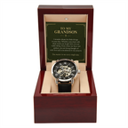To My Grandson Openwork Watch – "Every Single Day" Message Card & Luxury Gift Box, Gift for Grandson