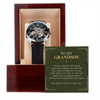 To My Grandson Openwork Watch – "Every Single Day" Message Card & Luxury Gift Box, Gift for Grandson