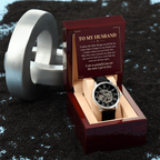 To My Husband Openwork Watch – "Grateful for You" Message Card & Luxury Gift Box, Christian Faith Gift for Husband