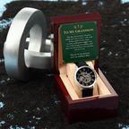 To My Grandson Openwork Watch – "Ordinary Days" Message Card & Luxury Gift Box, Gift for Grandson