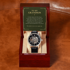 To My Grandson Openwork Watch – "Every Single Day" Message Card & Luxury Gift Box, Gift for Grandson