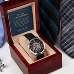 To My Grandson Openwork Watch – "Beyond This Moment" Message Card & Luxury Gift Box, Gift for Grandson