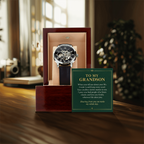 To My Grandson Openwork Watch – "Whole Day" Message Card & Luxury Gift Box, Gift for Grandson