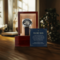To My Son Openwork Watch – "Belong in My Heart" Message Card & Luxury Gift Box, Christian Faith Gift for Son