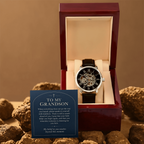 To My Grandson Openwork Watch – "Beyond This Moment" Message Card & Luxury Gift Box, Gift for Grandson