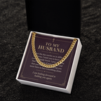 To My Husband Cuban Link Chain – "Peace Today" Message Card & Gift Box, Christian Faith Gift for Husband