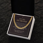 To My Husband Cuban Link Chain – "Love in Small Things" Message Card & Gift Box, Christian Faith Gift for Husband
