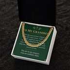 To My Grandson Cuban Link Chain – "Ordinary Days" Message Card & Gift Box, Gift for Grandson