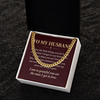 To My Husband Cuban Link Chain – "Grateful for You" Message Card & Gift Box, Christian Faith Gift for Husband