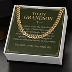 To My Grandson Cuban Link Chain – "Every Single Day" Message Card & Gift Box, Gift for Grandson