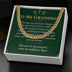 To My Grandson Cuban Link Chain – "Ordinary Days" Message Card & Gift Box, Gift for Grandson