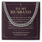 To My Husband Cuban Link Chain – "Peace Today" Message Card & Gift Box, Christian Faith Gift for Husband