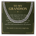 To My Grandson Cuban Link Chain – "Every Single Day" Message Card & Gift Box, Gift for Grandson