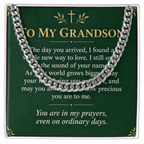 To My Grandson Cuban Link Chain – "Ordinary Days" Message Card & Gift Box, Gift for Grandson