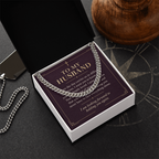 To My Husband Cuban Link Chain – "Peace Today" Message Card & Gift Box, Christian Faith Gift for Husband