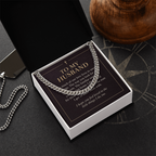 To My Husband Cuban Link Chain – "Love in Small Things" Message Card & Gift Box, Christian Faith Gift for Husband