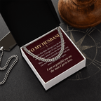 To My Husband Cuban Link Chain – "Grateful for You" Message Card & Gift Box, Christian Faith Gift for Husband
