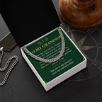 To My Grandson Cuban Link Chain – "Ordinary Days" Message Card & Gift Box, Gift for Grandson