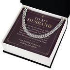 To My Husband Cuban Link Chain – "Peace Today" Message Card & Gift Box, Christian Faith Gift for Husband