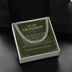 To My Grandson Cuban Link Chain – "Every Single Day" Message Card & Gift Box, Gift for Grandson