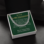 To My Grandson Cuban Link Chain – "Ordinary Days" Message Card & Gift Box, Gift for Grandson