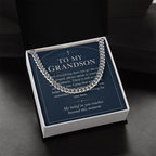 To My Grandson Cuban Link Chain – "Beyond This Moment" Message Card & Gift Box, Gift for Grandson