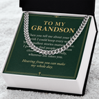 To My Grandson Cuban Link Chain – "Whole Day" Message Card & Gift Box, Gift for Grandson