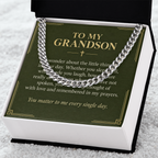To My Grandson Cuban Link Chain – "Every Single Day" Message Card & Gift Box, Gift for Grandson
