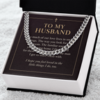 To My Husband Cuban Link Chain – "Love in Small Things" Message Card & Gift Box, Christian Faith Gift for Husband