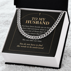 To My Husband Cuban Link Chain – "Quiet Prayer" Message Card & Gift Box, Christian Faith Gift for Husband