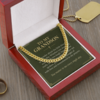 To My Grandson Cuban Link Chain – "Every Single Day" Message Card & Gift Box, Gift for Grandson